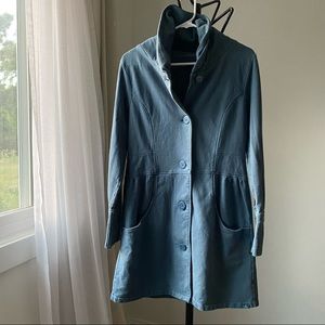 Prana Steel blue button jacket coat | Large